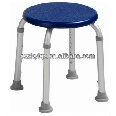 Adjustable blue PE seat aluminum with little suction tips shower chair for disabled