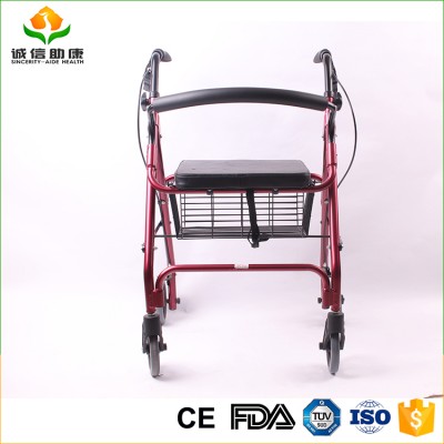 New arrival aluminum OEM support 4 wheel height adjustable walker rollator brake cable